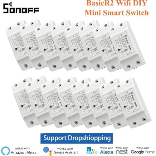 SONOFF BasicR2 Wireless Wifi Timer DIY Mini Smart Switch for eWelink Remote Control Automation,Compatible With Alexa Google Home