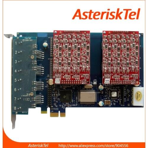 8 FXO Port AEX800 PCI-E Card,-FXO card - digium Asterisk Card Analog FXS FXO sangoma digium wildcard for VoIP PBX Phone System