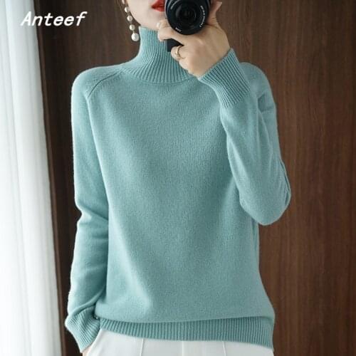 Korean fashion long sleeve knitted turtleneck tops causal loose autumn winter pullover sweater clothes women sweaters 2021