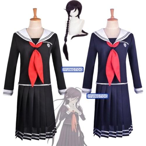Dangan Ronpa DanganRonpa Cosplay Fukawa Toko Genocider Sho Dress Uniform Cosplay Costumes Top Skirt Bow Wigs