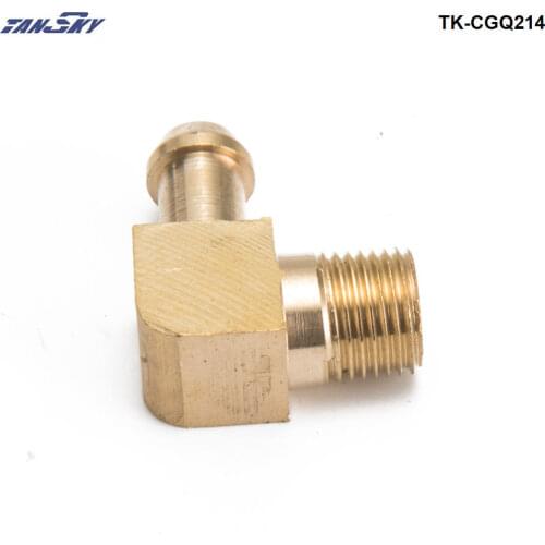 Turbocharger Compressor Brass Boost Nipple Hose Fitting For Garrett T2 T258 T3 Turbo 1/8"Male NPT 90 Degree TK-CGQ214