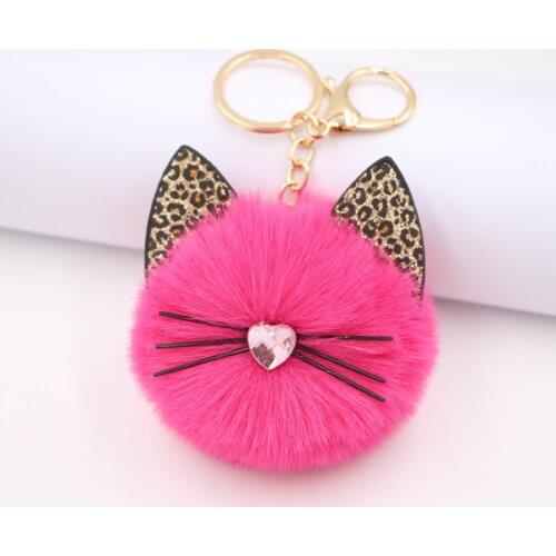 Leopard Cat Beard Nightclub Plush Cat Paw Bag Pendant Keychain Plush Custom Wholesale Ornaments Diy Keychain Accessories