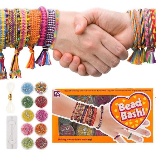 Colorful Ropes Beads Kit for Bracelet Making Girls Kids DIY Craft Supplies