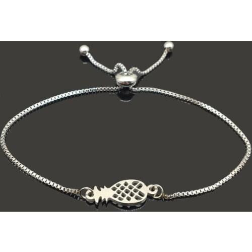 New Stainless Steel Chain Bracelets Pineapple Ananas Fruit Bracelet Fashion Women Jewelry Gifts