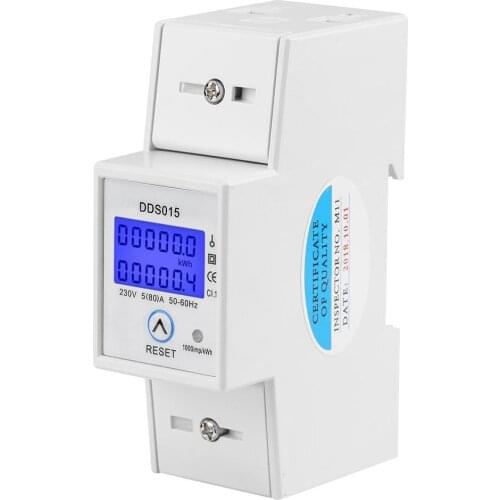 5-80A 230V 50Hz Digital LCD Single Phase Energy Meter Watt Meter 35mm DIN Rail Mounting DDS015 discount