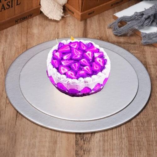 Meibum Silver 10-40 CM Disposable Cake Circle Base Boards Cake Plate Round Coated Cakeboard Pastries Displays Tray Decorations
