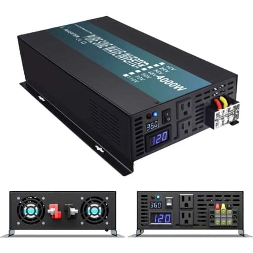 Pure Sine Wave Solar Inverter 12V 120V 4000W Power Bank Inverter Solar System DC to AC Converter 12V/24V/48V to 110V/220V/240V