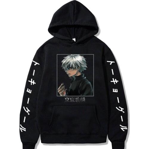 Anime Tokyo Ghoul Unisex Hoodies Harajuku Kaneki Ken Printed Mens Streetwear Casual Sweatshirts