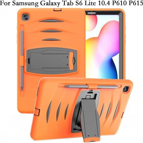 Ripple Shockproof Silicon Stand Fundas Tablet Cover for Samsung Galaxy Tab S6lite S6 Lite P610 P615 P615N Case Hard PC TPU Shell