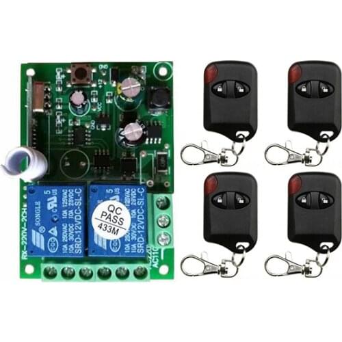 433Mhz Universal Wireless Remote Control Switch AC250V 85V 110V 220V 2CH Relay Receiver Module and RF 433 Mhz Remote Controls