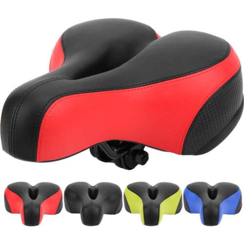 Bicycle Saddle Comfortable Leather Mountain Bike Seat Hollow Carved Spring/Shock Absorber Bike Saddle Seat Bicycle Accessory