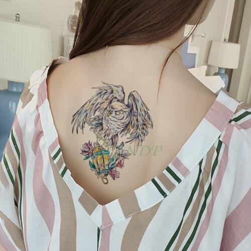 Waterproof Temporary Tattoo Sticker Bird Owl eagle hawk fake tatto flash tatoo tatouage temporaire big size for girl women men