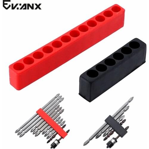 10PCS Screwdriver Bit Holder 6 / 12 Holes Portable Organizers Hex Shank 6.35mm Screw Driver Bits Plastic Storage Case Tool