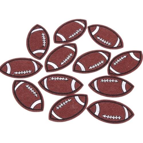 10pcs/lot Iron On football Patches Embroidered soccer Stickers Diy Sport Balls appliques for Jeans Clothes backpack Motif Badge