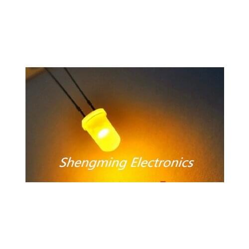 100PCS 5mm super bright Yellow LED Emitting Diodes F5 fog mist diffused