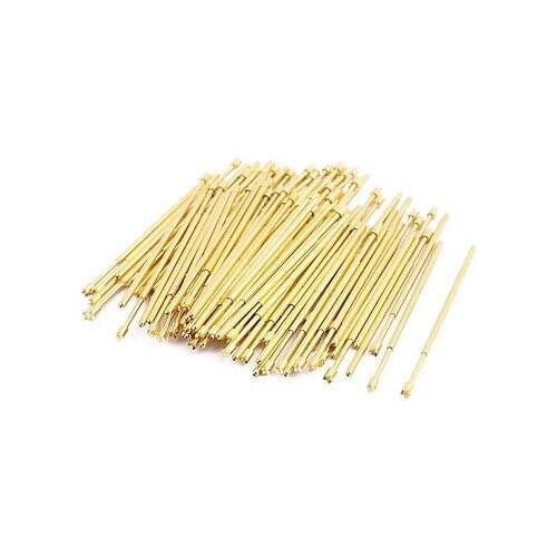 100pcs PAL75-Q2 1.0mm Dia 33.4mm Length Metal Spring Pressure Test Probe Needle