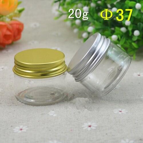 20pcs 20g Transparent PET Cream Jars,can be used For Mask/Eye Cream Bottles With Gold Silver Aluminum Lid,Cosmetic jar