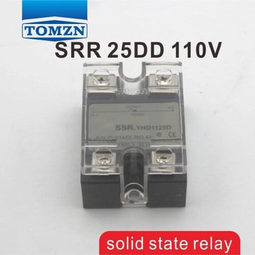 25DD SSR Control voltage 3~32VDC output 5~110VDC DC single phase DC solid state relay