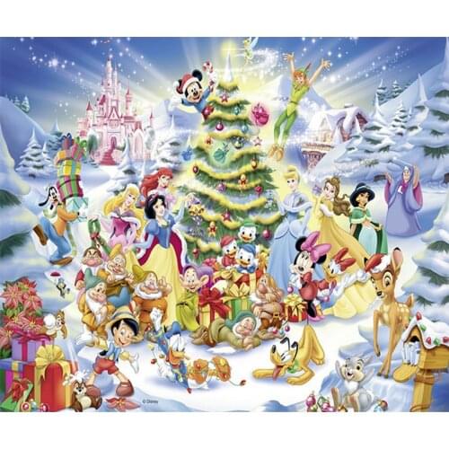 Diamond Embroidery 5D DIY Full Drill Diamond Painting Disney Cartoon Characters Christmas Tree Cross Stitch Mosaic Wall Stickers