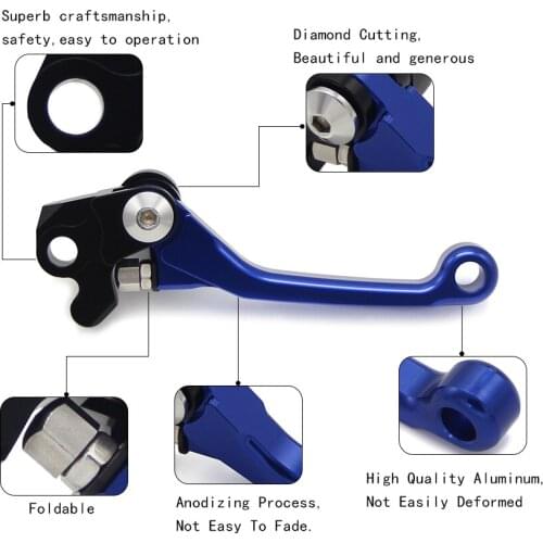 2 Pcs Aluminum Motorcycle Handle CNC Clutch Brake Lever For Yamaha YZ125 YZ250 YZ250F WR400F YZ426F YZ450F 2001 2002 2003-2007