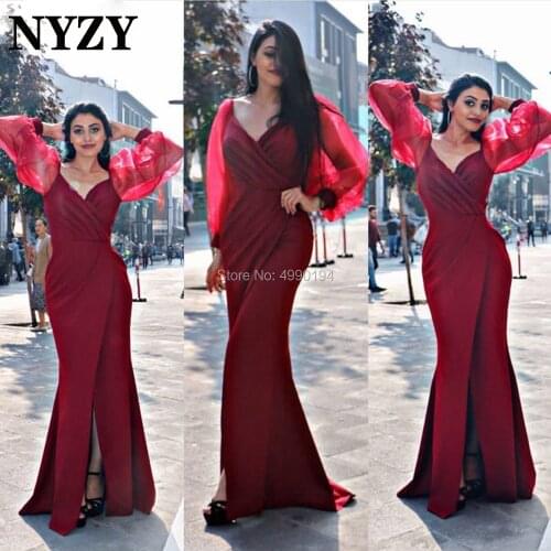 Satin Burgundy Mother of the Bride Dresses 2020 NYZY M266 vestido de festa Formal Dress Evening Gown