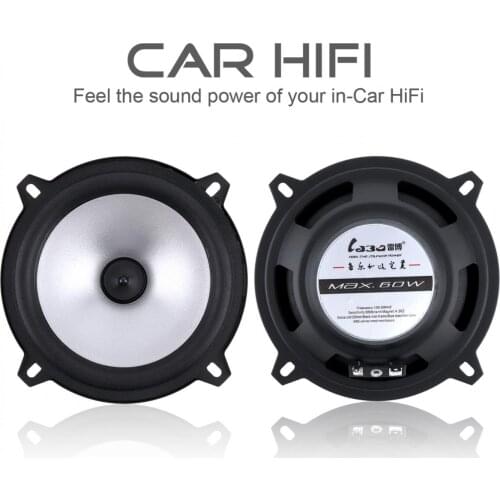 2pcs 5 Inch 60W 2 Way Car Coaxial Automobile Car Hifi Full Range Frequency Sensitivity Power Loudspeaker New