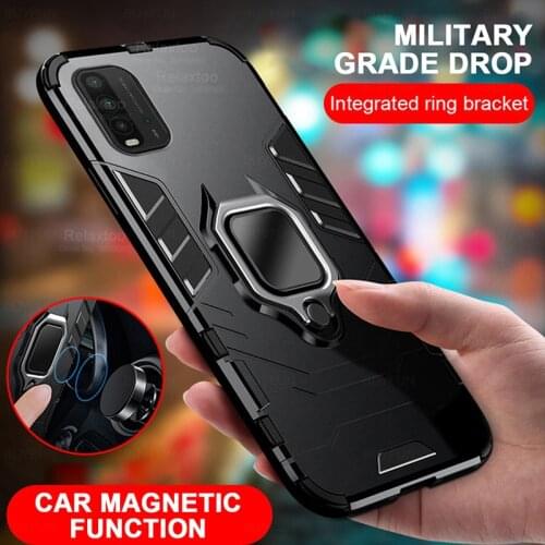 Armor Shockproof Coque for Xiaomi Redmi 9T 9 t t9 redm9 t redmi9t NFC 6.53'' 2021 Case Car Magnetic Holder Protect Ring Cover
