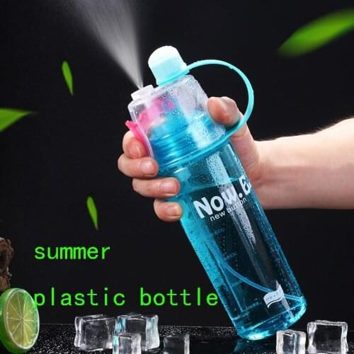 400/600ml Plastic Sports Water Bottle Outdoor Spray Summer Cool Water Bottle With Straw Outdoor Bike Shaker My Water Bottles