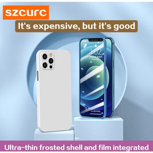 For iPhone 12 case 2021 new 360° all-around package lens protect toughened glass softcover iPhone 12 Pro Max mobile phone cover