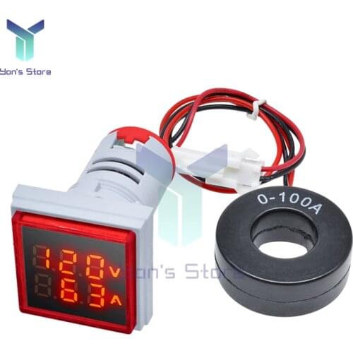 AC 50-500V 0-100A LED Digital Voltmeter Ammeter 110V 220V Voltage Current Meter Car Battery Volt Amp Detector Monitor Tester