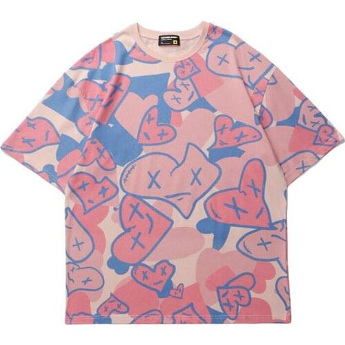 T Shirt Fashion Streetwear Cotton Tshirt Men Casual Oversize T-shirt Tops Unisex Summer Yellow Pink Short Sleeve Tee shirt