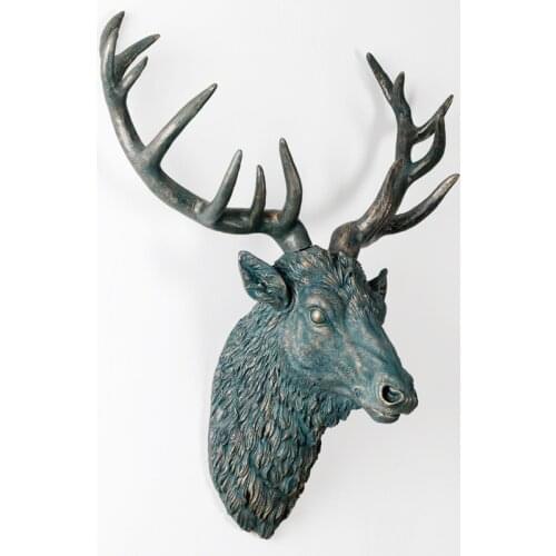 [HHT] Big Size XL Wall-hanging-decor Retro Simulation Deer Head Sculpture Classical Mural Living Room Bar Home Wall Decoration