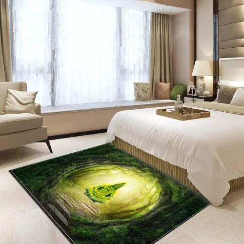 Indian Bodhisattva Forest Area Rugs Large Anti Slip Floor Mats Buddha Statue Home Livingroom Bedroom Carpet Decor Print Doormat