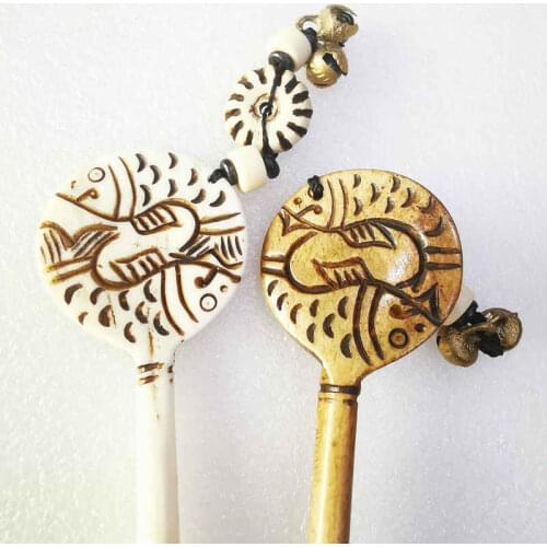 Tibet Yak Bone Hand Carved Hairpins Ethnic Tribal Hairwear Hairsticks L023