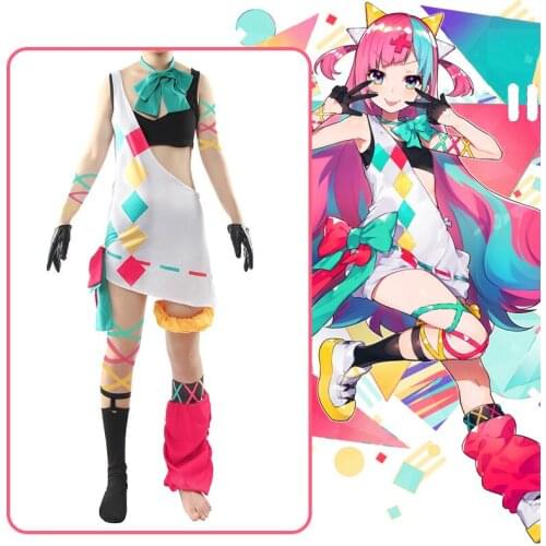 Vtuber Costume Pinky Pop Hepburn Cosplay Costume Virtual Youtuber PPH Cosplay Costumes Halloween Party Fancy Dress for Girls