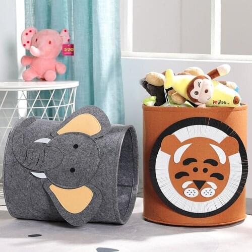Cartoon Folded Toy Storage Baskets Home Organization And Storage Home Non-Woven Containers Laundry Basket Storage Organizer