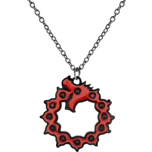 Anime The Seven Deadly Sins Meliodas Dragon Necklaces Nanatsu no Taizai Pendant Necklace for Men Choker Jewelry Accessories