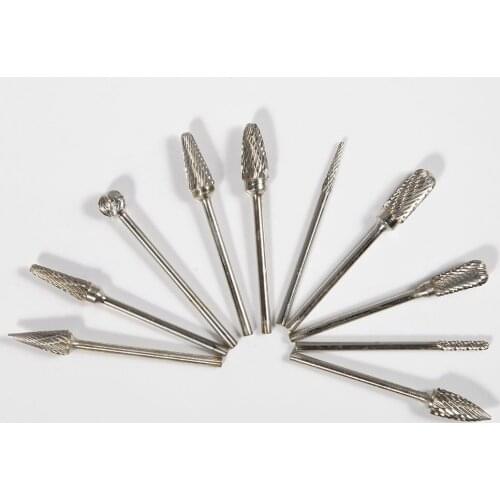 2016 NEW Set of 10 Tungsten Steel Dental Carbide Burs Lab Med Burrs Tooth Drill 2.35mm