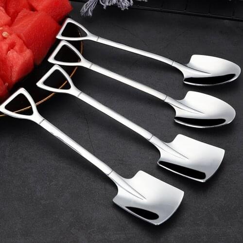 Stainless Steel Cutlery Set Silver Gold Tableware Tea Spoon Flatware Dinnerware Spoon Long Handle Cutlery Eco Friendly Vajilla