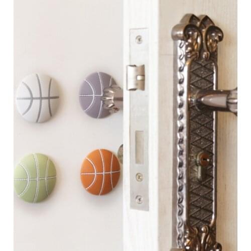Door Handle Pad Silicone Door Stopper Self Adhesive Wall Protectors Anti Collision Silent Basketball Shape Bumper