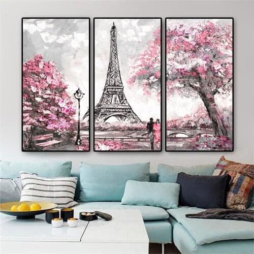 Eiffel Tower Wall Art Canvas Painting Nordic Cityscape Posters And Prints Wall Pictures For Living Room