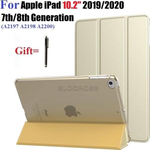 New Case for iPad 10.2 2020 Slim Auto Wake Sleep Tablet Funda for iPad 8th 7th Generation A2197 A2198 A2200 Flip Cover with Pen