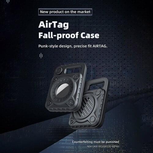 New For AirTag Full-Body Shockproof Rugged Soft Silicone Protective Case Cover Keychain Anti-loss Apple Air tags Case Cover#P3