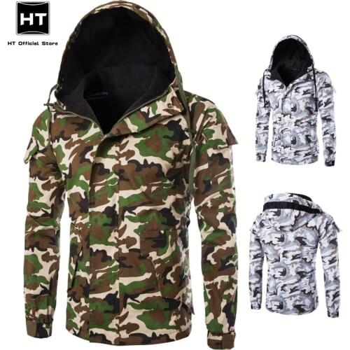 Mens Hoodeds Cotton Coats New Men Casual Clothes Fashion Padded Streetwear Camouflage Pocket Zipper Large Size Male Coat