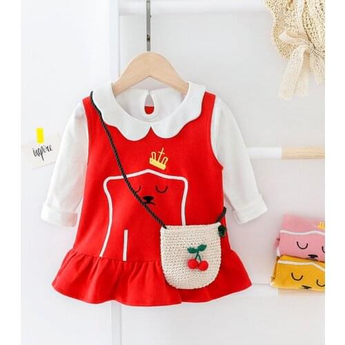 Girls Dress Set Spring Autumn Infant Girls Clothes Kids Cute Cartoon Outfits Casual Dress Up For 1 2 3 4 Years Children