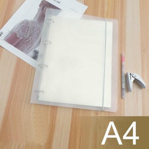 A4 4 Holes Transparent File Folder Notebook Loose Leaf Binder Rings DIY File Plastic Clip School Stationery Ring Office Supplies