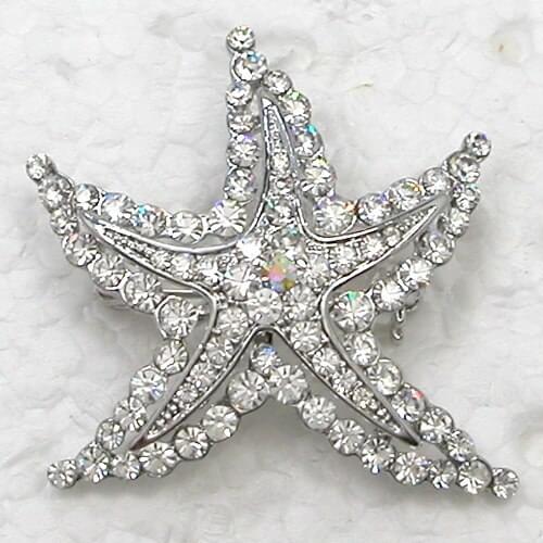 Clear Rhinestone Star Pin brooches Fashion Jewelry gift C2133
