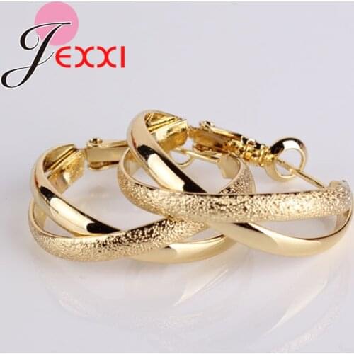 Drop Shipping Luxury 925 Sterling Silver Ear Cuff Hoop Earring Fashion Jewelry Accessories Large Circle Round Loop Earrings