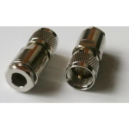 RF miniUHF Connector MINI UHF miniUHF Male Clamp Solder For LMR195 RG58 RG142 RG223 RG400 Cable Straight Nickel Plated Adapters