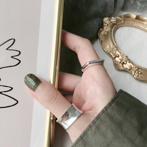 S925 Sterling Silver Rings for Women 2020 New Simple Fashion Geometric Luxury Ring Jewelry Accessories Wholesale